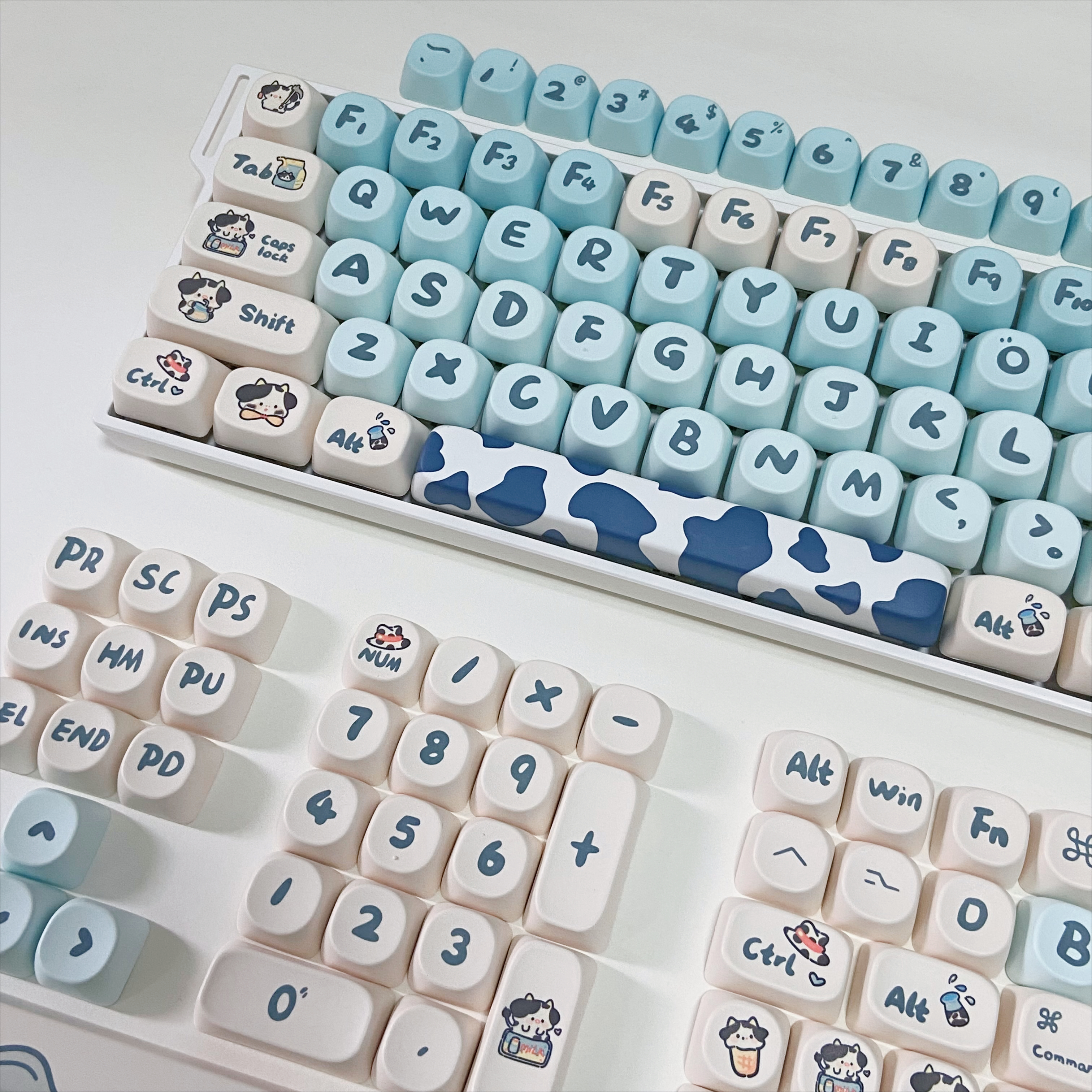 Gaming Home Accessories - Blue Cow Keycaps for Mechanical Keyboards
