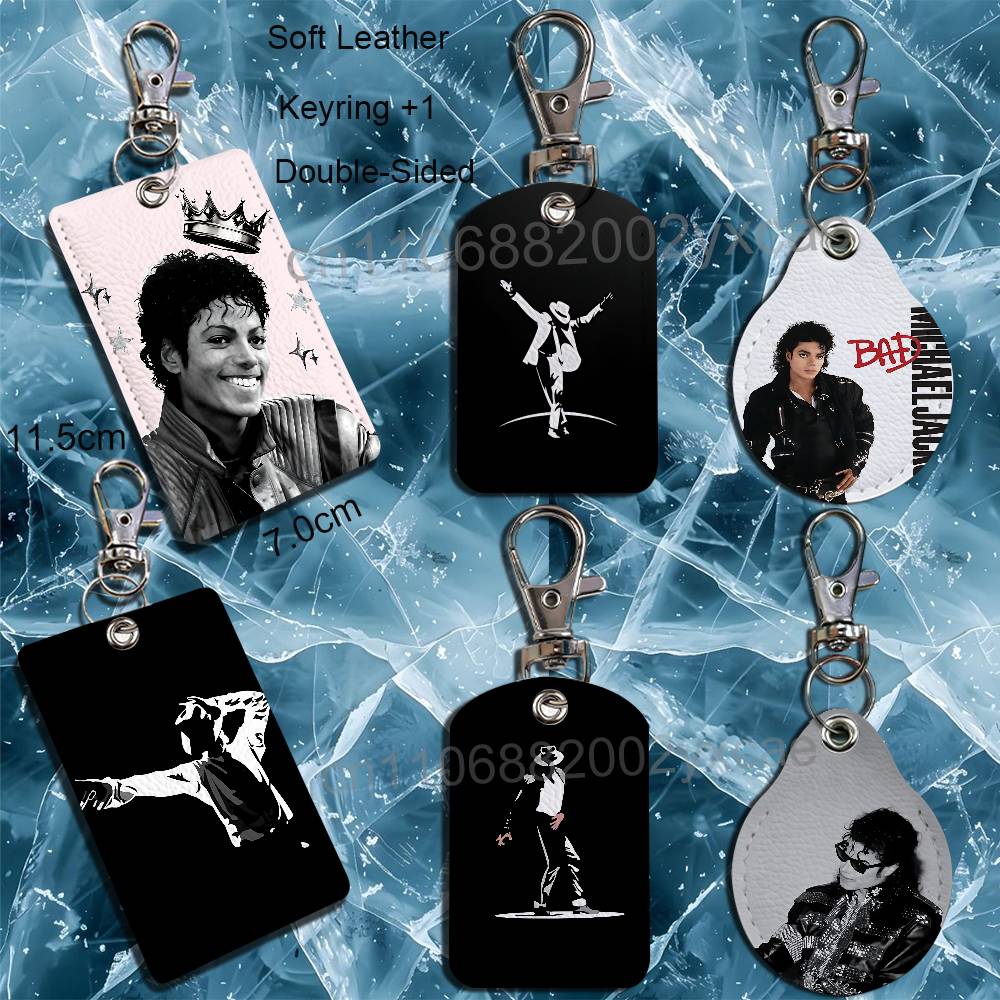 Gaming Accessories Gifts - MJ first-rate Michael Jackson Leather Keychain