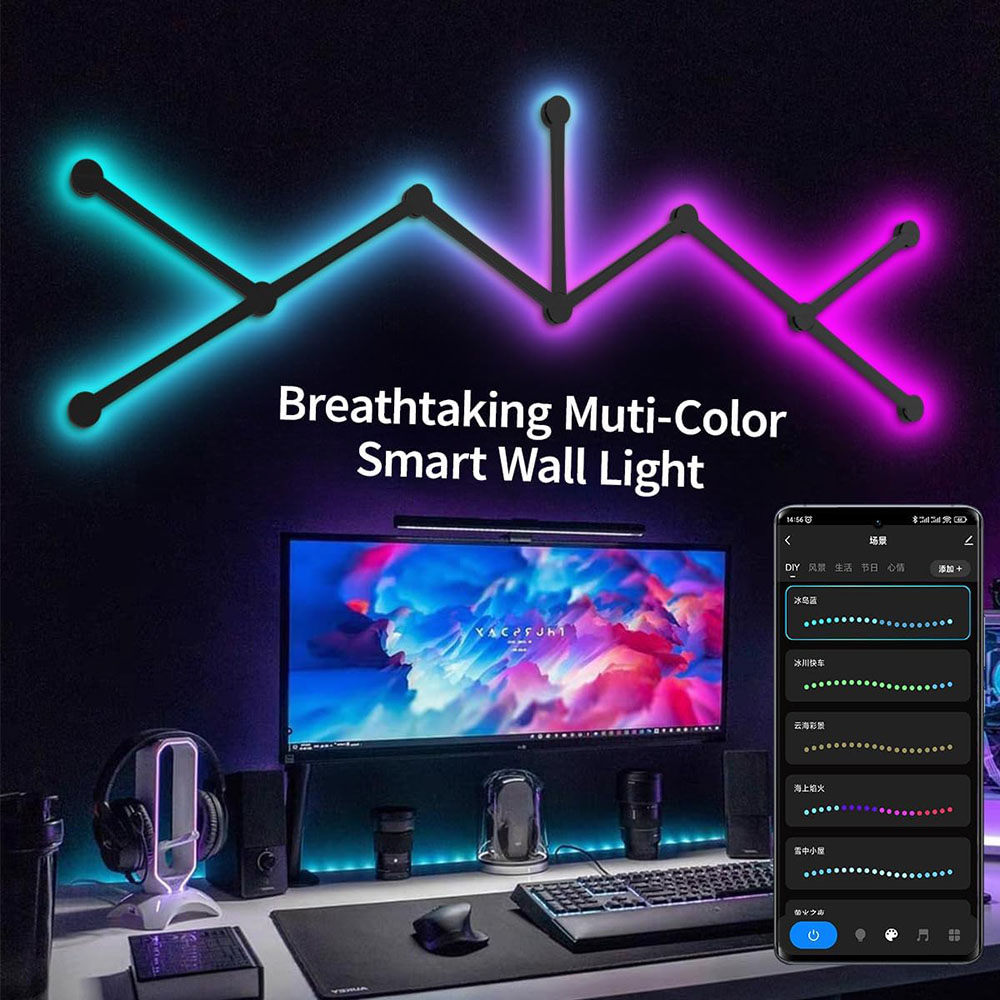 Gaming Accessories Wall - LED Smart Wall Lamp RGBIC Light