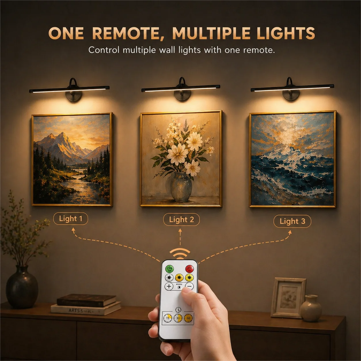 LED Wireless Picture Light wit - Gaming Accessories Wall บทวิจารณ์และราคา