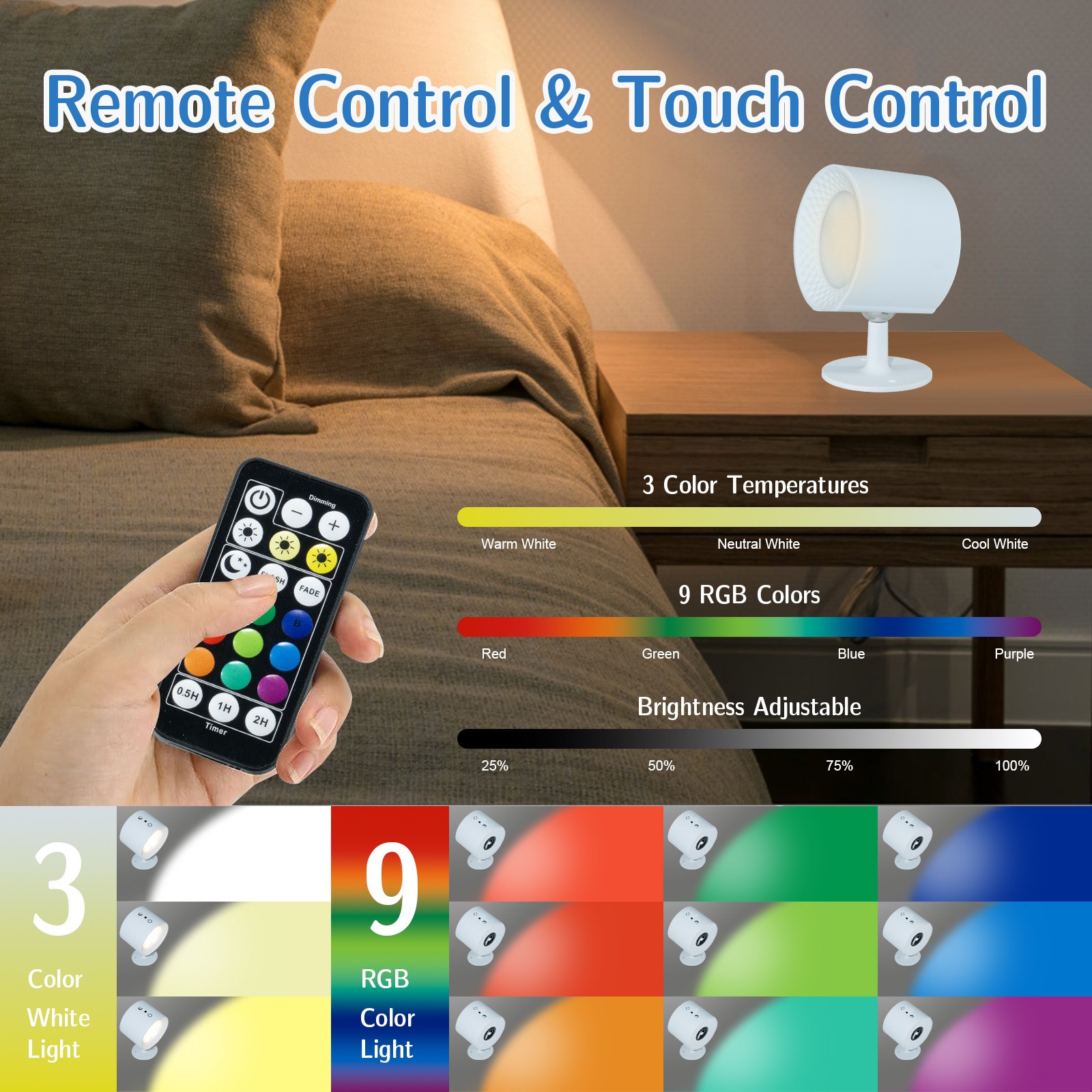 12 Color Wall Lamp Wireles Tou - Gaming Accessories Wall บทวิจารณ์และราคา