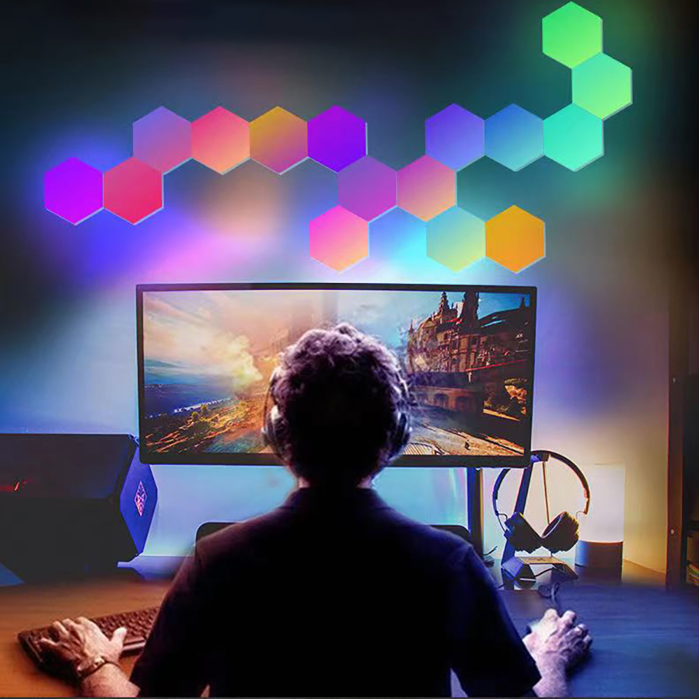 RGB Touch Led Wall Hexagon Lig - Gaming Accessories Wall บทวิจารณ์และราคา