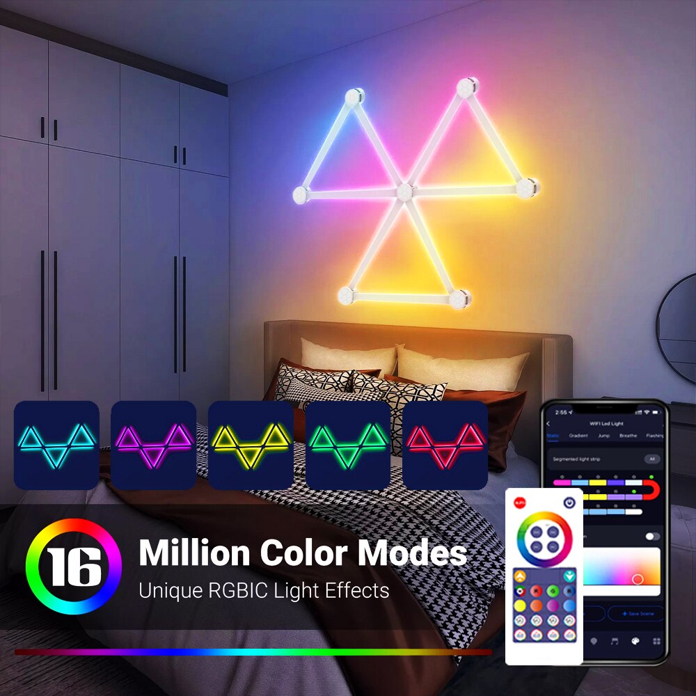LED Smart Wall Lamp RGBIC Ligh - Gaming Accessories Wall บทวิจารณ์และราคา