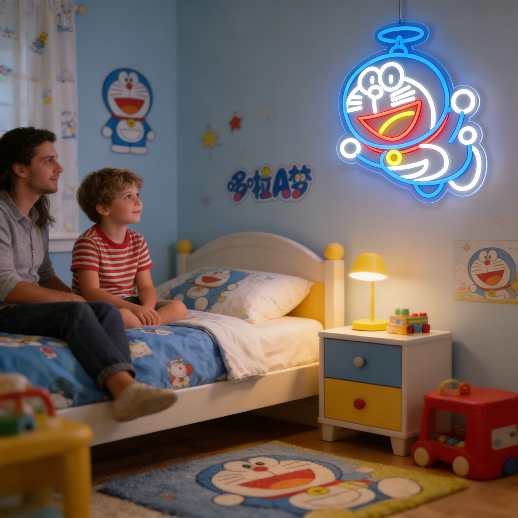 Doraemon Neon Sign LED USB Dim - Gaming Accessories Wall บทวิจารณ์และราคา